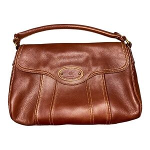 Talbots Brown Leather  Bag with Embossed Logo